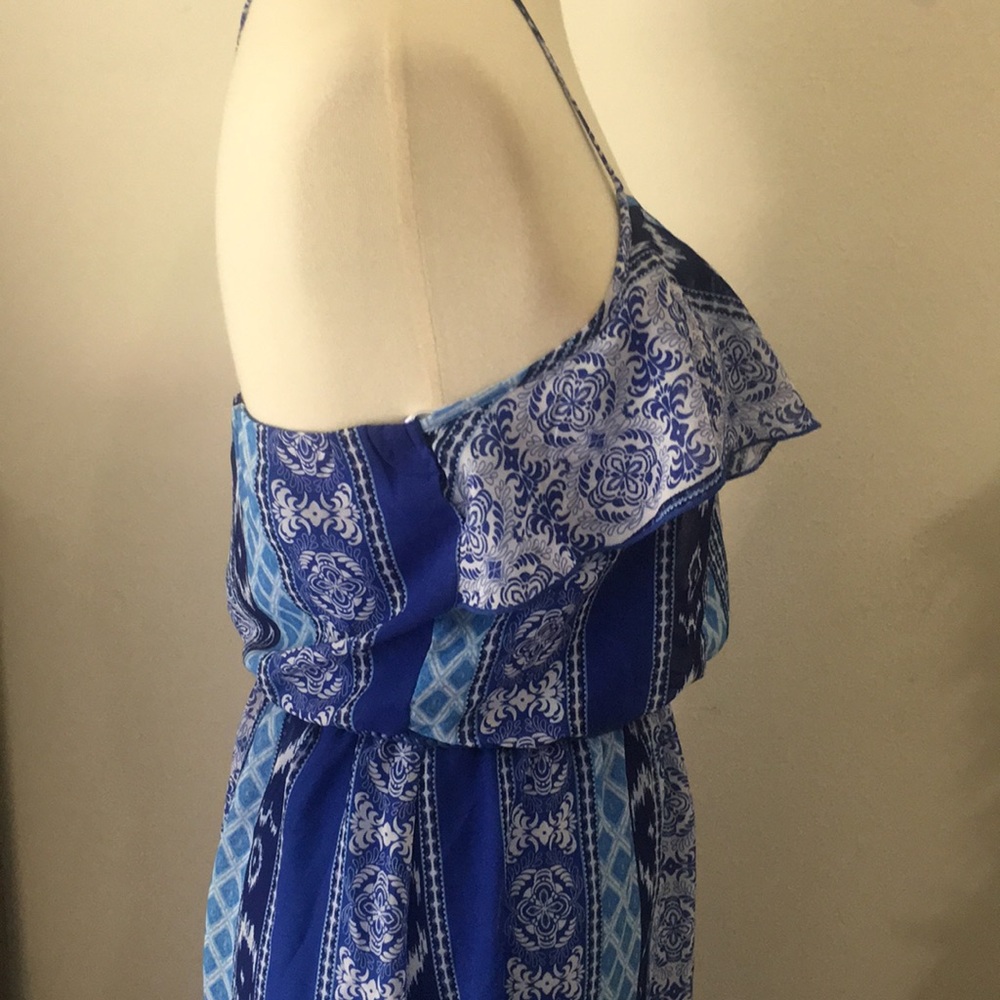Blue and white sundress‎ maxi dress size medium - Picture 6 of 8